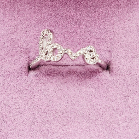 Scripted LOVE 925 Silver Ring - Picture 1 of 6